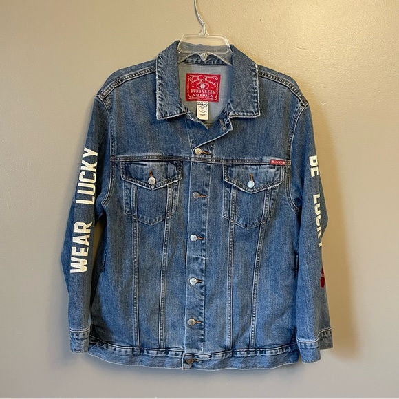 Lucky Brand Totally Lucky Boyfriend Trucker Jacket size large - Picture 2 of 15